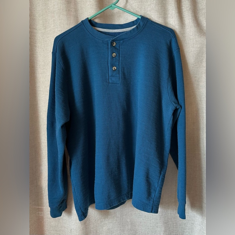 Outdoor Life•field thermal long sleeve Henley•size XL•cotton/polyester•teal